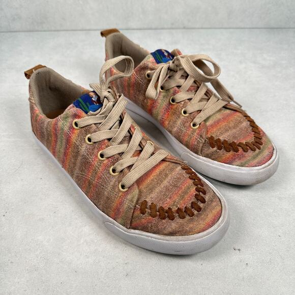 Justin Reba Shoes Womens 8.5 Arreba Striped Western Aztec Boho Festival Sneaker - Picture 1 of 14